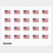 Sticker Rond Drapeau américain avec 48 étoiles Whipple (Feuille)