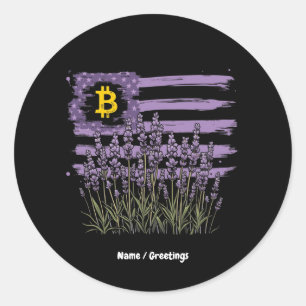 Sticker Rond Drapeau américain Bitcoin BTC Révolution Drôle Cry