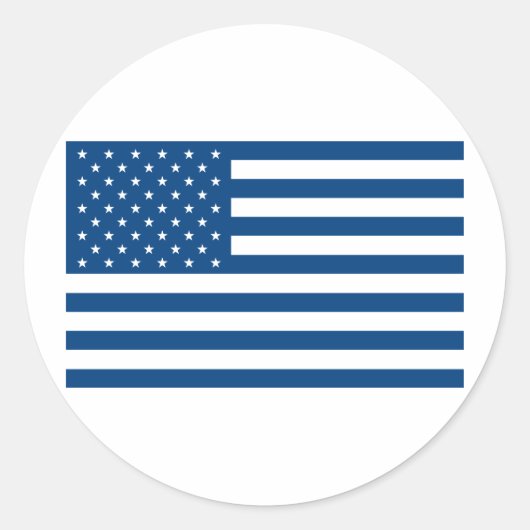 Sticker Rond Drapeau américain - bleu (Devant)