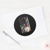 Sticker Rond Drapeau américain Bluegrass Banjo (Enveloppe)