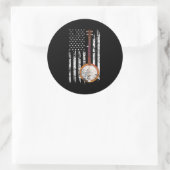 Sticker Rond Drapeau américain Bluegrass Banjo (Sac)