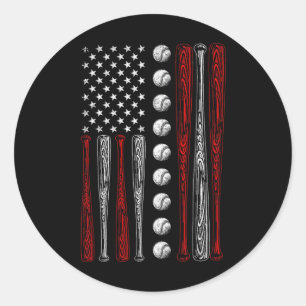 Sticker Rond Drapeau américain Bysebyll Rouge Blanc Bleu 4 juil