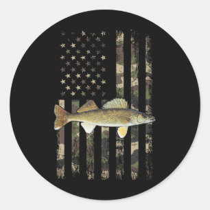 Sticker Rond Drapeau américain camouflage Doré1