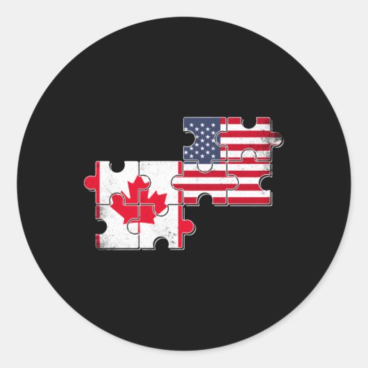 Sticker Rond Drapeau américain Canada (Devant)