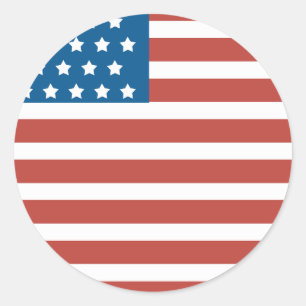 Sticker Rond Drapeau américain Clean Lines 4 juillet
