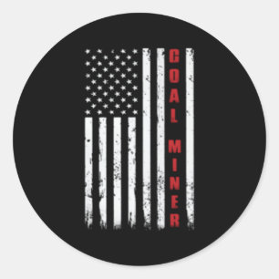 Sticker Rond Drapeau américain Cole Miner