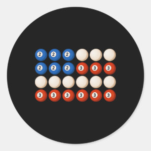 Sticker Rond Drapeau américain de 8 balles Retro Patriotic Pool
