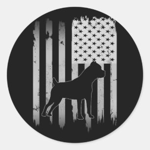 Sticker Rond Drapeau américain de Corso Dog 4 juillet Patriotiq