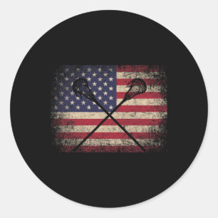 Sticker Rond Drapeau américain de crosse 4 juillet cadeau - Bal