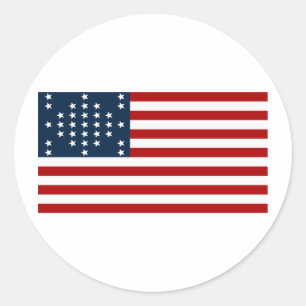 Sticker Rond Drapeau américain de guerre civile de Sumter de