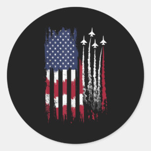 Sticker Rond Drapeau américain de la Force aérienne Patriotique