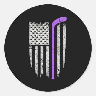 Sticker Rond Drapeau américain de la lutte contre le cancer