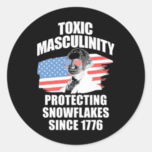 Sticker Rond Drapeau américain de la masculinité toxique républ