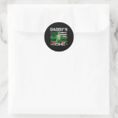 Sticker Rond Drapeau américain de la Saint-Patrick Daddy's Home (Sac)