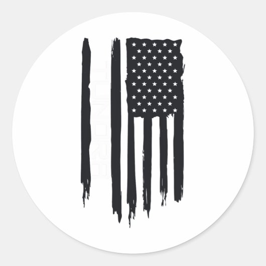 Sticker Rond Drapeau américain de la toundra robuste d'Alaska É (Devant)