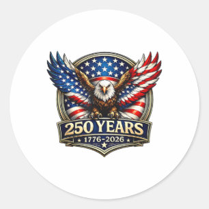 Sticker Rond Drapeau américain de l'aigle vintage du 4 juillet
