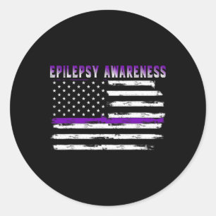 Sticker Rond Drapeau américain de sensibilisation à l'épilepsie