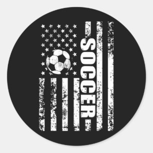 Sticker Rond Drapeau américain de soccer Football patriotique