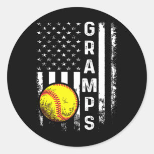 Sticker Rond Drapeau américain de Softll Gramps Noël vintage Xm
