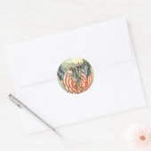 Sticker Rond Drapeau américain Défilé de la Guerre Civile Tombs (Enveloppe)