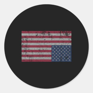 Sticker Rond Drapeau Américain Distress Vers Le Bas États-Unis