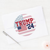 Sticker Rond Drapeau américain Donald Trump 2024 (Enveloppe)