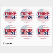 Sticker Rond Drapeau américain Donald Trump 2024 (Feuille)