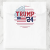 Sticker Rond Drapeau américain Donald Trump 2024 (Sac)