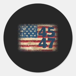Sticker Rond Drapeau américain Donald Trump 2025 45