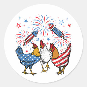 Sticker Rond Drapeau américain Drapeau 4 juillet patriotique