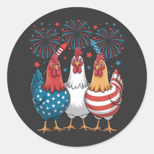 Sticker Rond Drapeau américain Drapeau 4 juillet patriotique