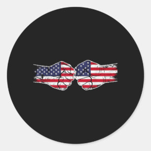 Sticker Rond Drapeau Américain Drapeau USA Rouge Blanc Bleu Pat