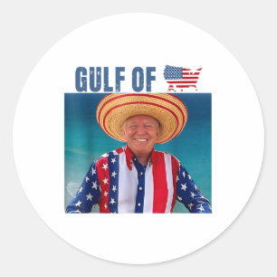 Sticker Rond Drapeau Américain Drôle Du Golfe Des États-Unis
