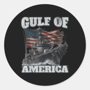 Sticker Rond Drapeau Américain Drôle Hommes Femmes Du Golfe Des