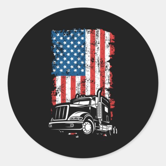 Sticker Rond Drapeau américain du camion (Devant)