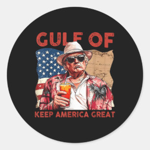 Sticker Rond Drapeau Américain Du Golfe Des États-Unis