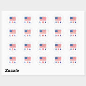 Sticker Rond Drapeau américain en gras (Feuille)