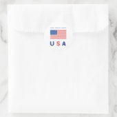 Sticker Rond Drapeau américain en gras (Sac)