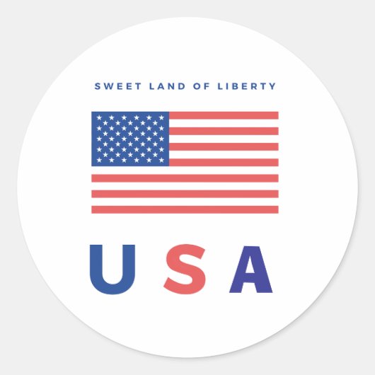 Sticker Rond Drapeau américain en gras (Devant)