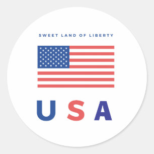 Sticker Rond Drapeau américain en gras