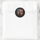 Sticker Rond Drapeau américain Équitation équestre (Sac)