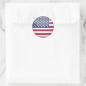 Sticker Rond Drapeau américain et étoiles (Sac)