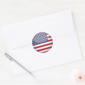 Sticker Rond Drapeau américain et étoiles (Enveloppe)