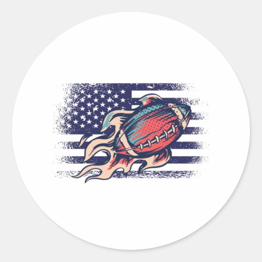 Sticker Rond Drapeau américain Fan Jersey Shirt USA (Devant)