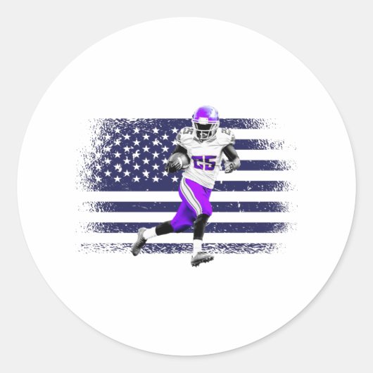 Sticker Rond Drapeau américain Fan Jersey Shirt USA (Devant)