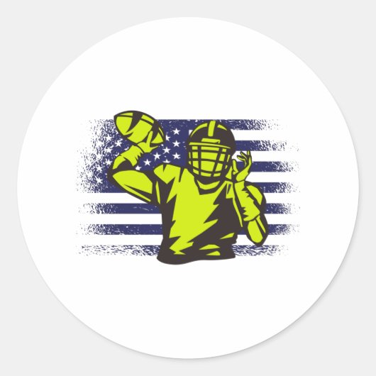 Sticker Rond Drapeau américain Fan Jersey Shirt USA (Devant)