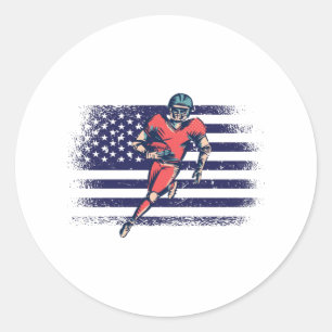 Sticker Rond Drapeau américain Fan Jersey Shirt USA