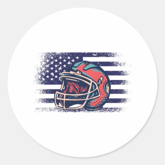 Sticker Rond Drapeau américain Fan Jersey Shirt USA (Devant)