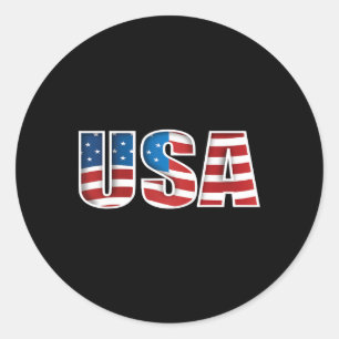 Sticker Rond Drapeau américain Fête de l'Indépendance Chemise F