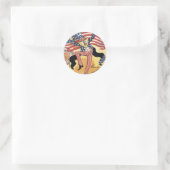 Sticker Rond Drapeau américain Feux d'artifice Pétard Oncle Sam (Sac)